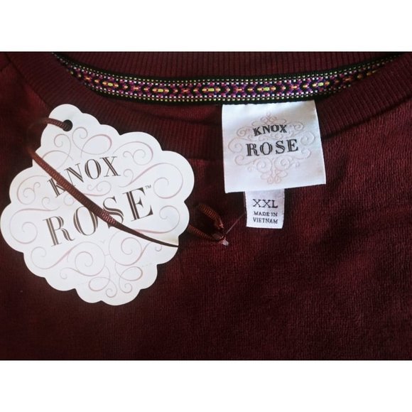 NWT Women's Knox Rose Soft Rib Knit‎ Cuffed Long Sleeve Sweatshirt - Picture 7 of 9